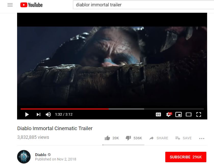 Blizzard entertainment diablo immortal cinematic trailer
