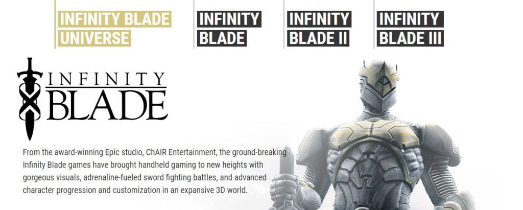 Infinity Blade I Infinity Blade II Infinity Blade III Series